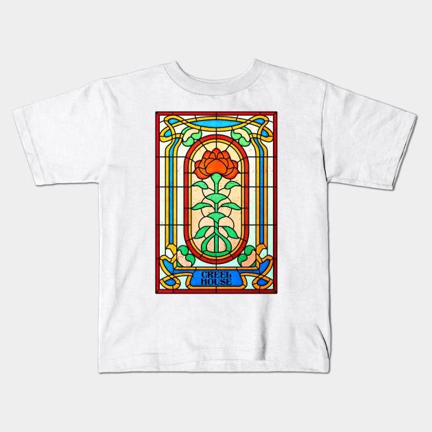Stained glass window door of the cursed house Kids T-Shirt by Scud"